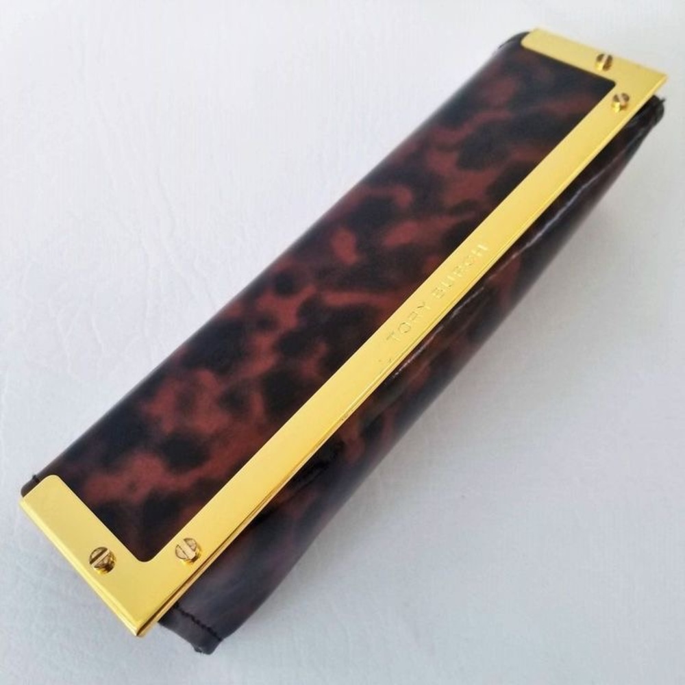 Tory Burch Tortoise Gold Shell Glasses Case